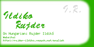 ildiko rujder business card
