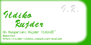 ildiko rujder business card